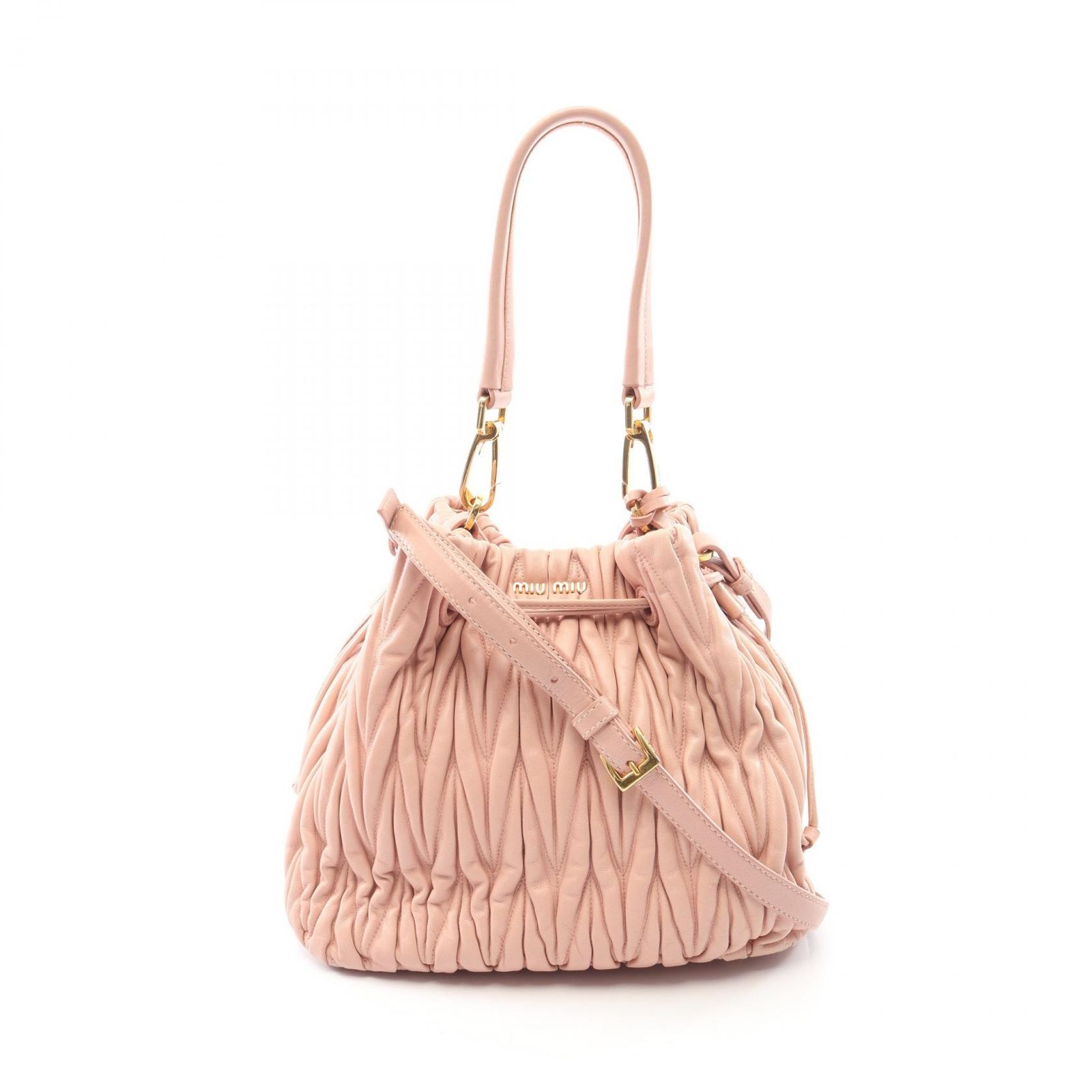 ミュウ ミュウ Miu Miu ハンドバッグ マテラッセ 2WAY ピンク レザー マテラッセ 2wayショルダーバッグ レディース Used B