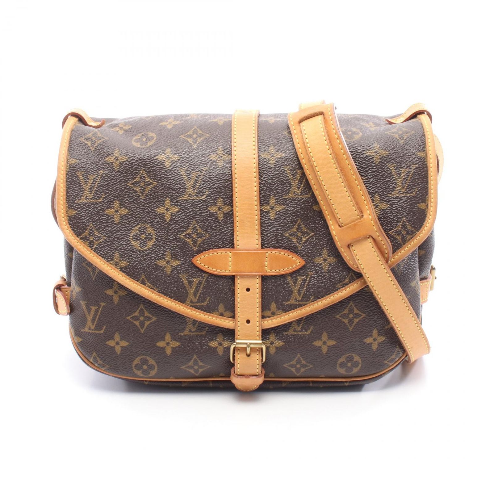 ルイ・ヴィトン LOUIS VUITTON ショルダーバッグ ソミュール30 M42256 PVCコーティングキャンバス レザー ソミュール30 レディース Used B