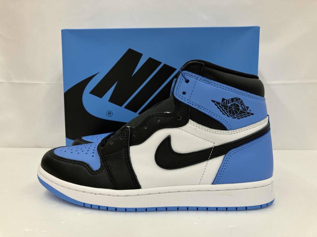 美品 NIKE ナイキ AIR JORDAN 1 RETRO HIGH OG エアジョーダン1レトロハイOG DZ5485-400 スニーカー 箱 替紐 27.5 ホワイト ブルー系 通年