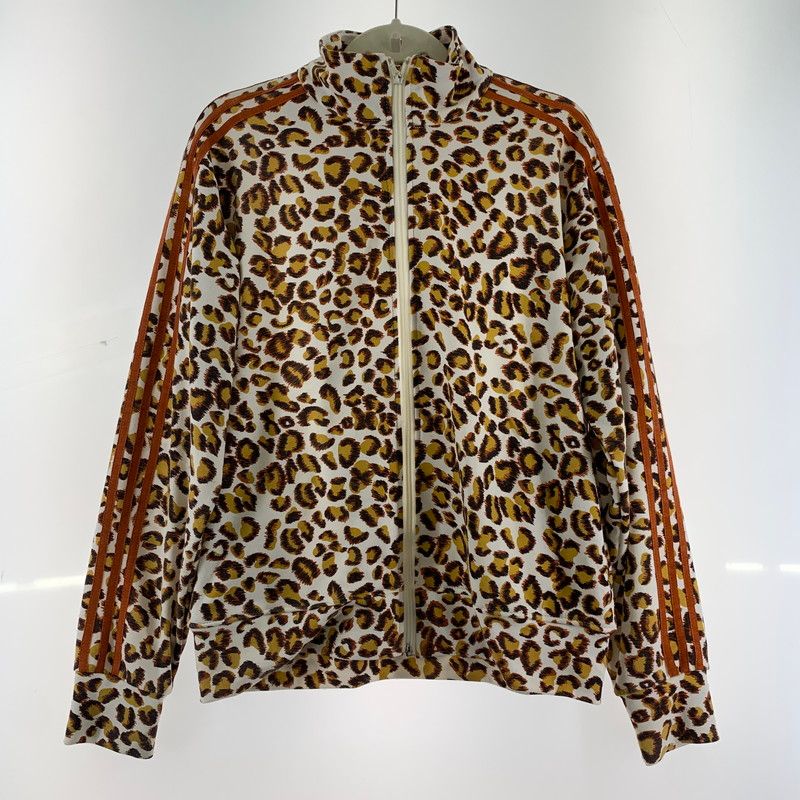 【中古品】 ADIDAS×JEREMY SCOTT アディダス ジェレミースコット トラックジャケット ブラウン アニマル メンズ Lサイズ 毛玉・使用感あり 【148-260512-io-06-fuzh】