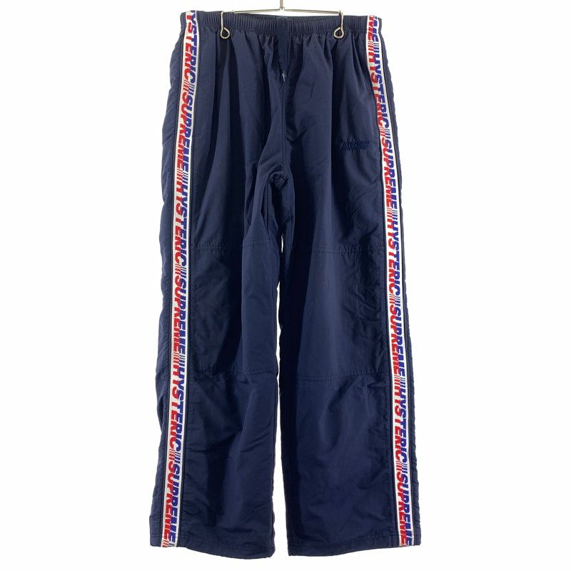 【中古品】 SUPREME×HYSTERIC GLAMOUR シュプリーム×ヒステリックグラマー 24AW TRACK PANTS トラックパンツ メンズ ネイビー Lサイズ 毛玉・毛の付着あり 【149-260512-io-18-fuzh】