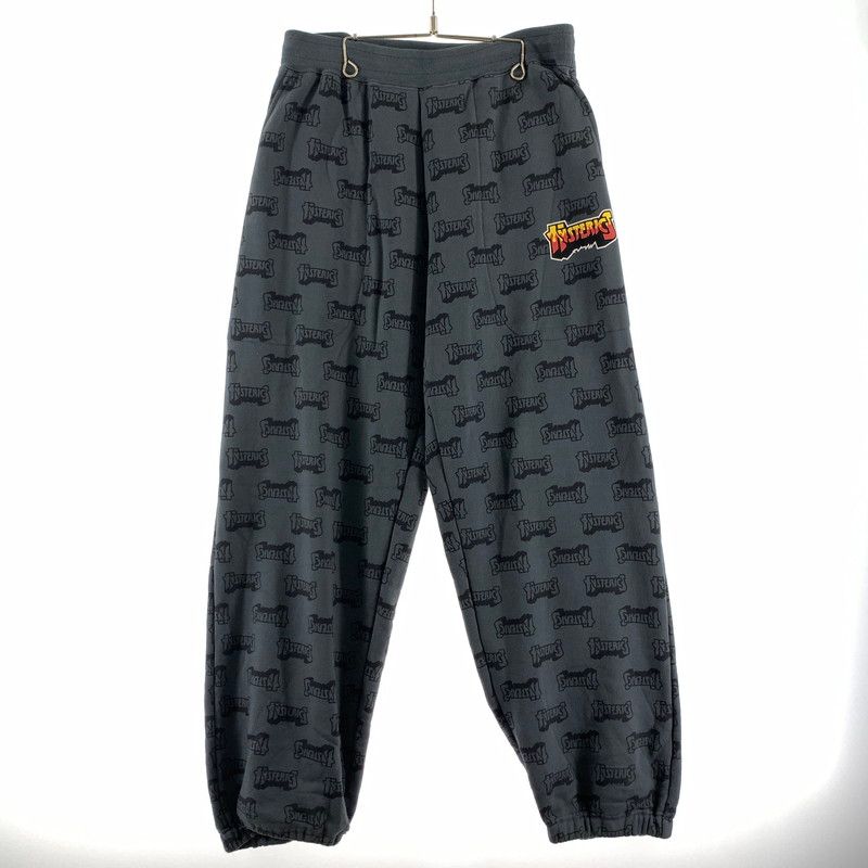 【中古品】 HYSTERIC GLAMOUR ヒステリックグラマー BAD ASS LOGO柄 スウェットパンツ グレー メンズ Lサイズ 【151-260512-io-24-fuzh】