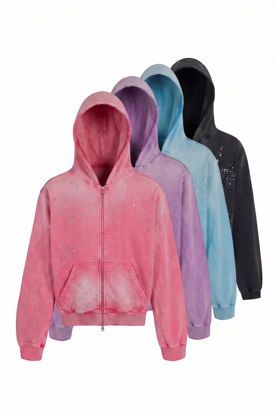 DND4DES | DREAMCORE VIRGIN MARY RHINESTONE ZIP HOODIE
