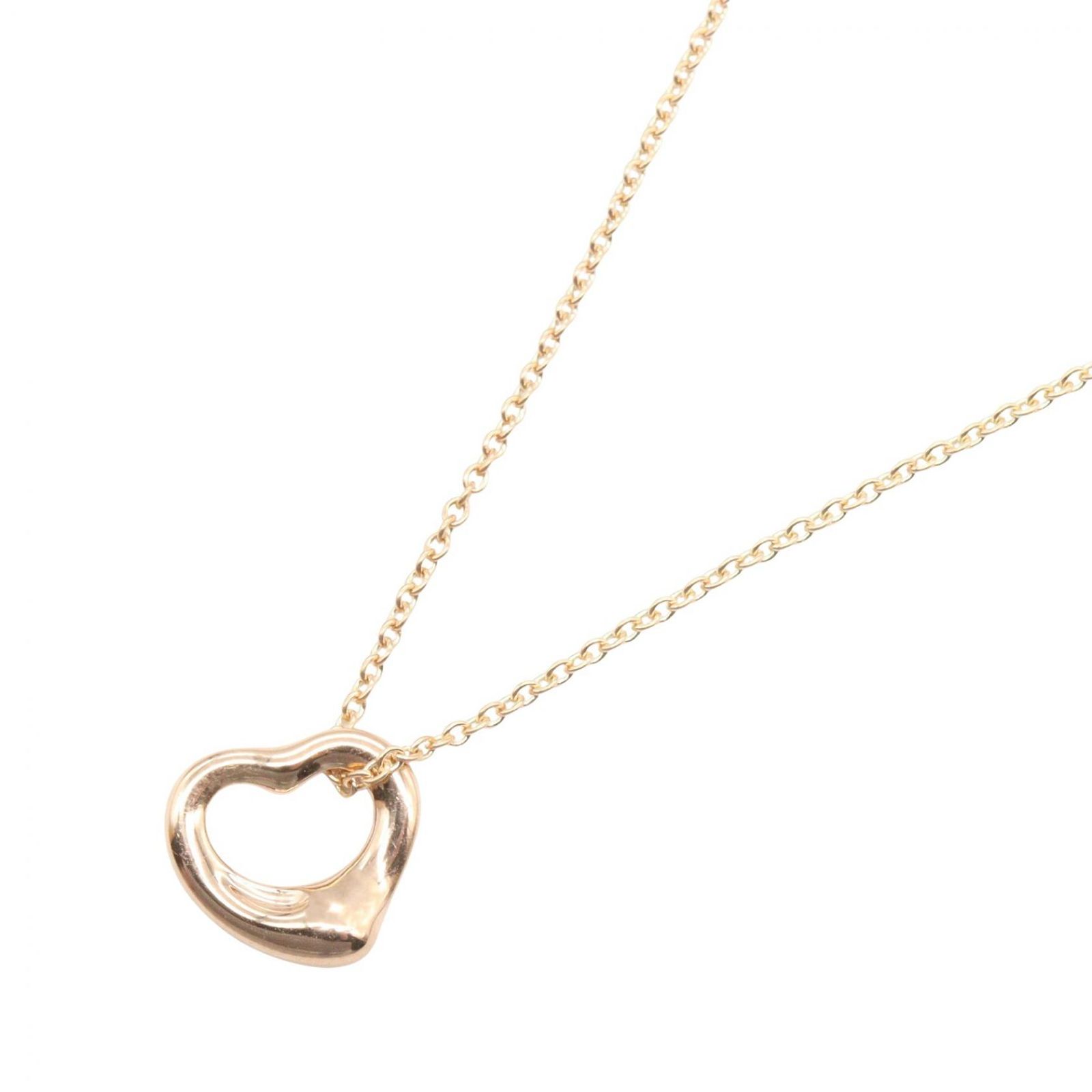 ティファニー TIFFANY&CO ネックレス オープンハートネックレス 首回40㎝ K18PG(ピンクゴールド) オープンハートネックレス レディース Used A