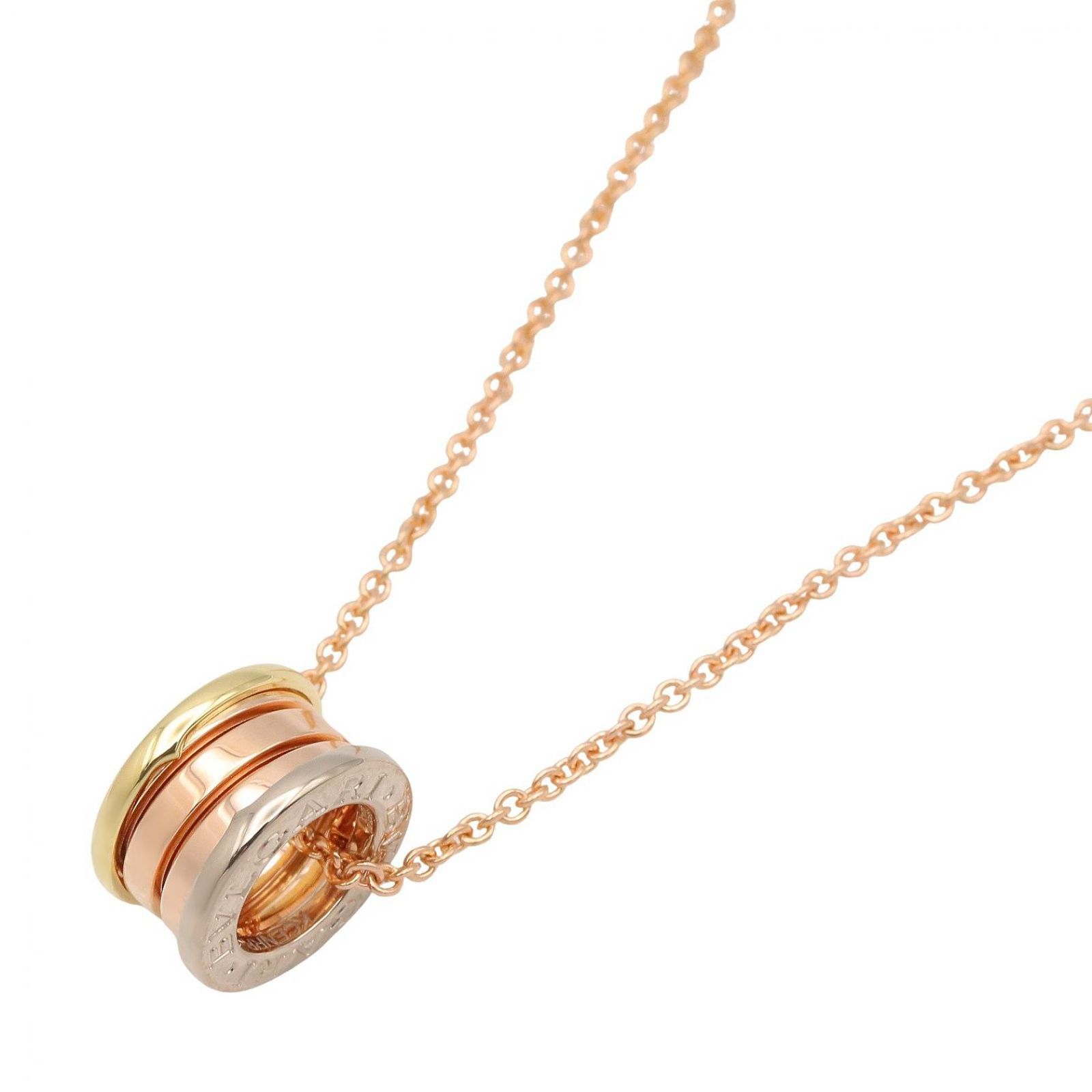 ブルガリ BVLGARI ネックレス B-zero1 ネックレス 首回38.5/45.5cm K18(イエローゴールド) K18WG(ホワイトゴールド) B-zero1 ネックレス ユニセックス Used A