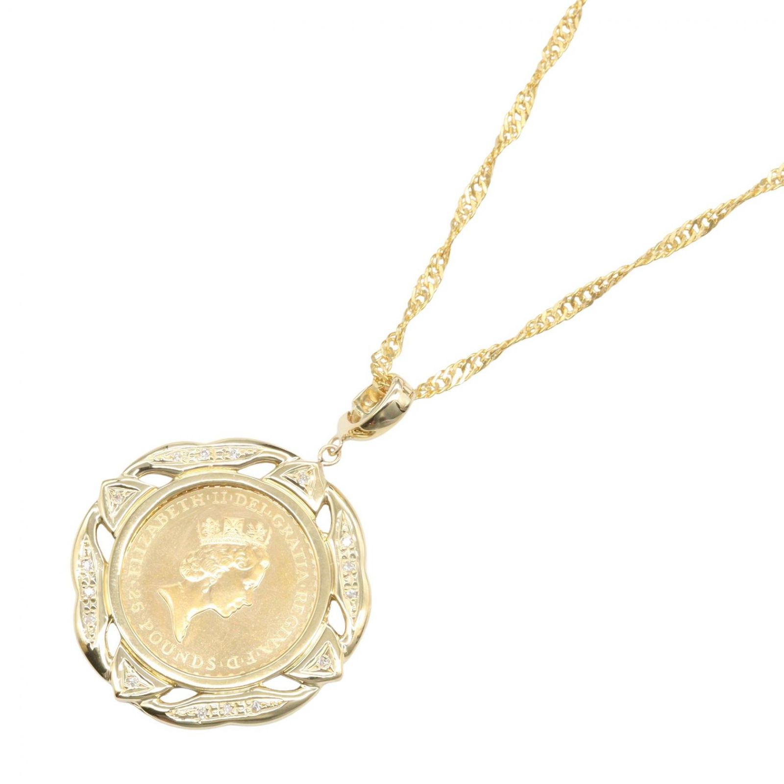 ジュエリー JEWELRY ネックレス コイン ネックレス コインネックレス 23.6g 首回り60㎝ K18(イエローゴールド) コイン ネックレス レディース Used A