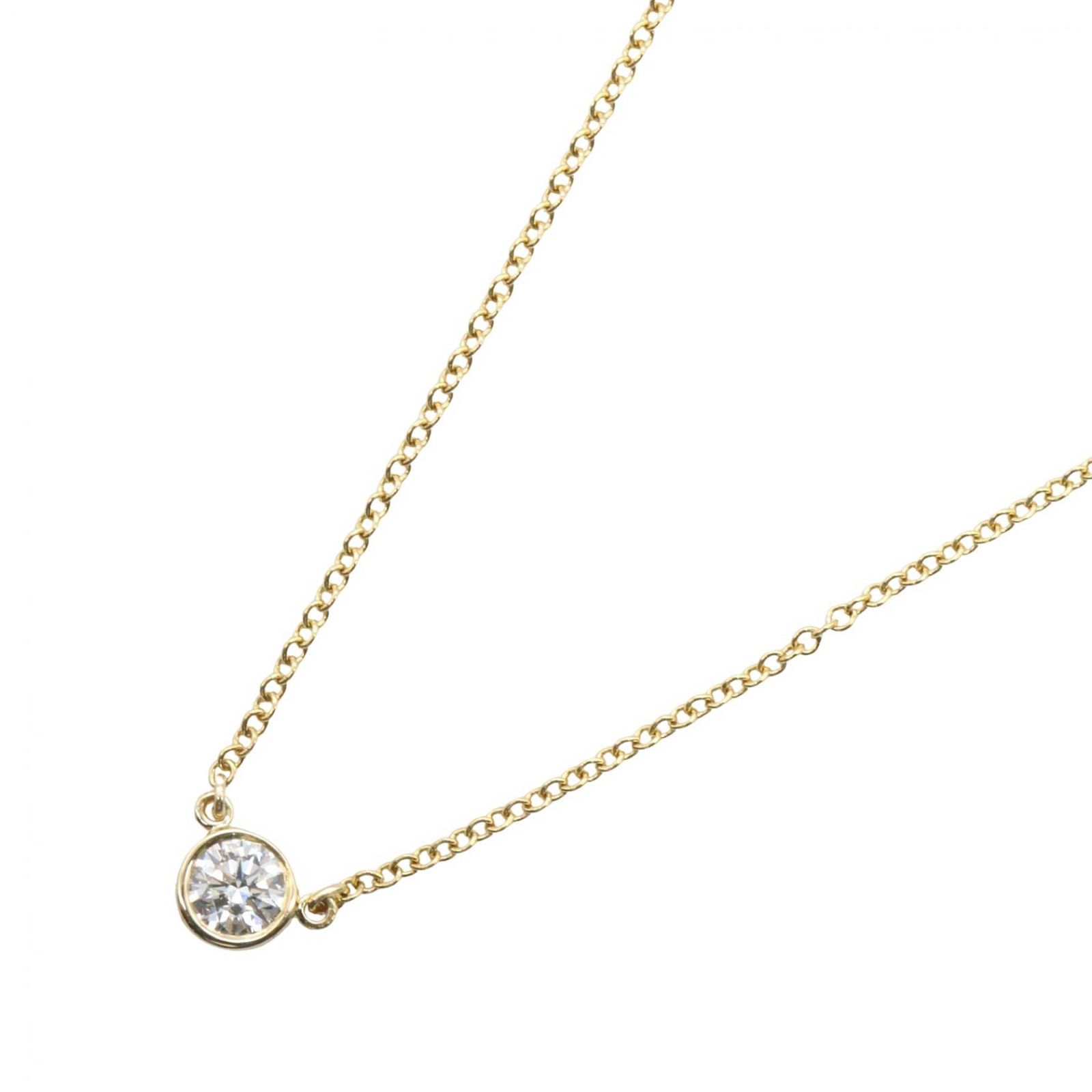 ティファニー TIFFANY＆CO ネックレス バイザヤードネックレス H 首回40.5cm K18（イエローゴールド） ダイヤモンド バイザヤードネックレス レディース Used A