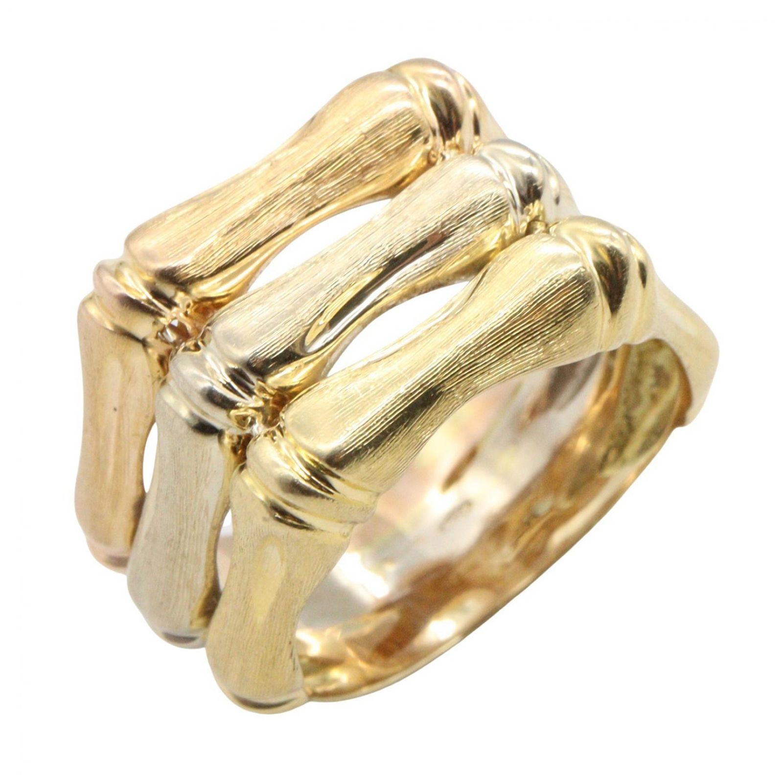 ジュエリー JEWELRY リング・指輪 750スリーゴールド リング 750ﾘｰｺﾞｰﾙﾄﾞ 11.08g #14 K18（イエローゴールド） K18WG（ホワイトゴールド） 750スリーゴールド リング