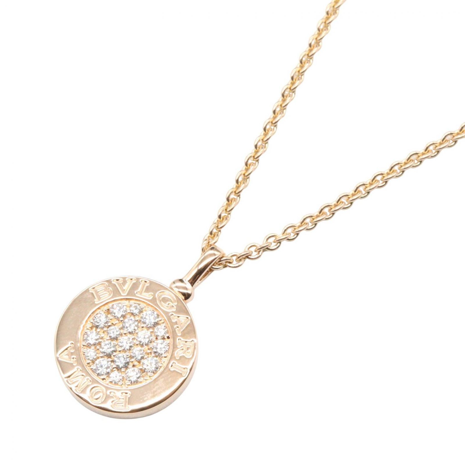 ブルガリ BVLGARI ネックレス ブルガリブルガリ オニキス ダイヤ ネックレス 首回41.5/43.5cm K18PG（ピンクゴールド） ダイヤモンド ブルガリブルガリ オニキス ダイヤ ネックレス