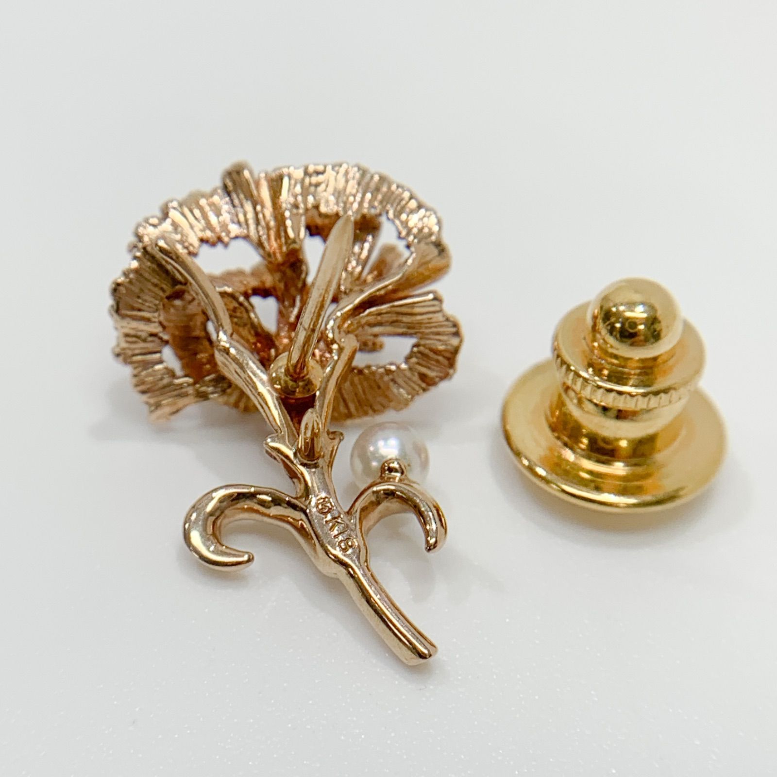 中古】ミキモト MIKIMOTO 御木本 お花 フラワー モチーフ パール ピン