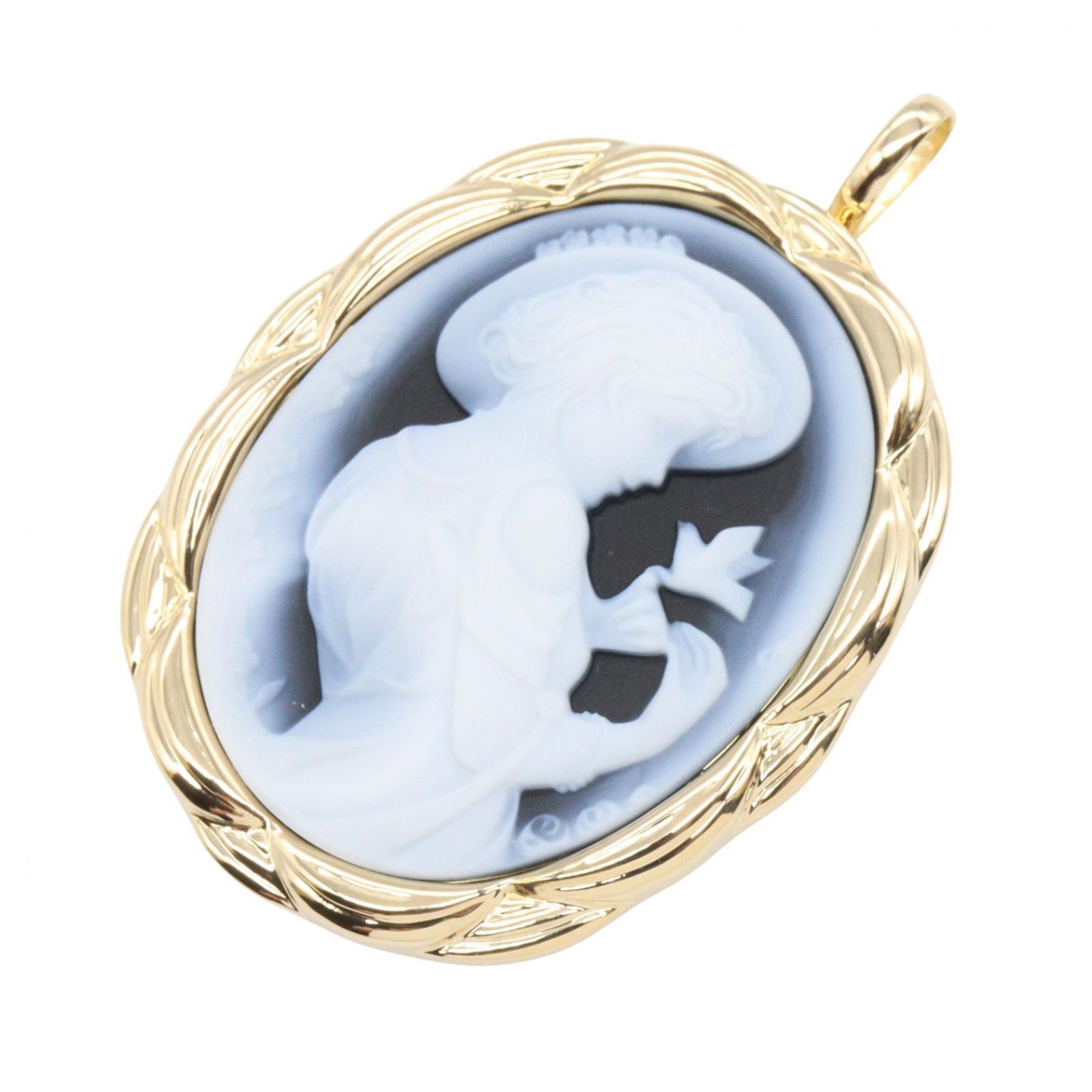 ジュエリー JEWELRY ブローチ カメオ ブローチ ペンダントトップ ｶﾒｵ 13.2g K18（イエローゴールド） ブローチ レディース Used A
