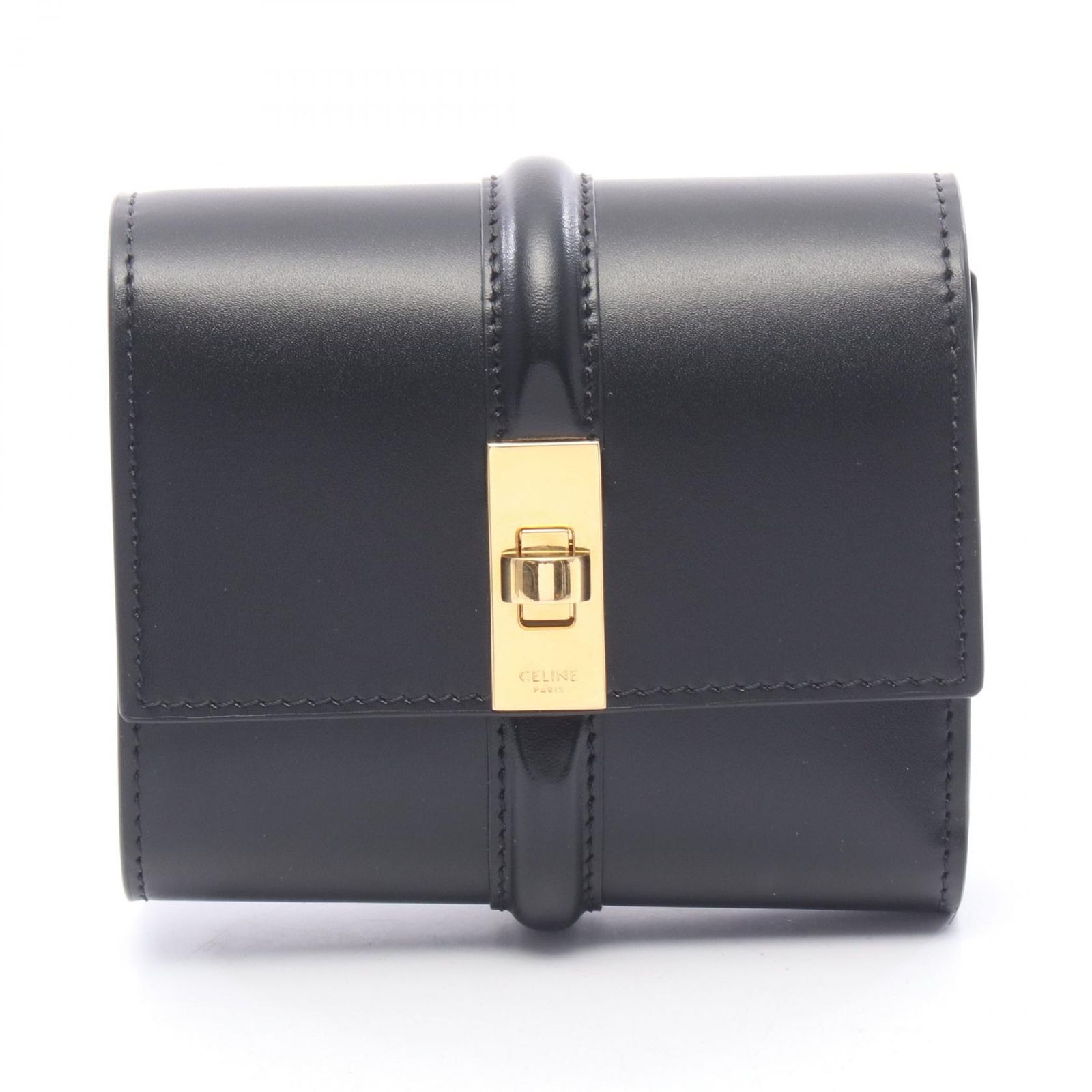 セリーヌ CELINE 三つ折り財布 スモール トリフォールドウォレット 16 セーズ 10F523CQ738NO ブラック レザー スモール トリフォールドウォレット 16 レディース 新品