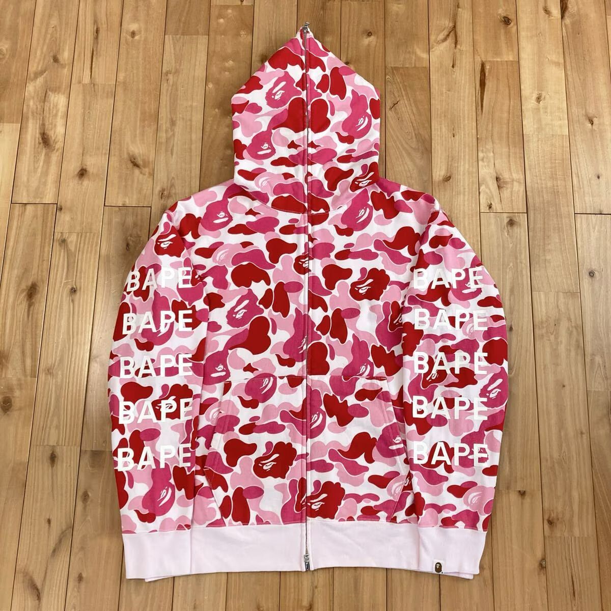 ☆XL☆ BAPE LOGO ABC CAMO PINK フルジップ パーカー a bathing ape ☆XL☆ BAPE LOGO ABC CAMO PINK フルジップ パーカー a bathing ape