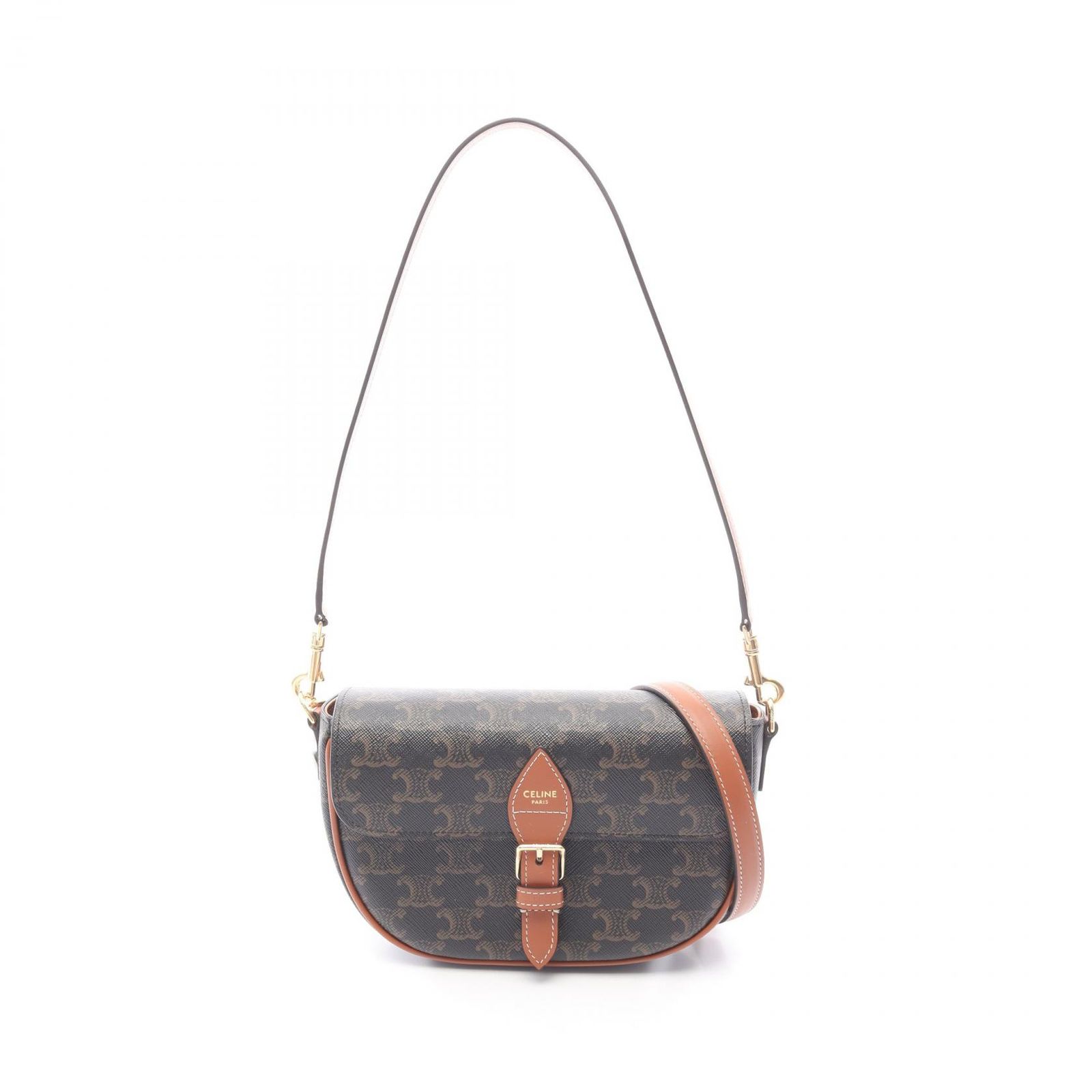 セリーヌ CELINE ショルダーバッグ フォルコ トリオンフ 2WAY 122652GTL04LU タン PVCコーティングキャンバス レザー フォルコ ショルダーバッグ レディース 新品