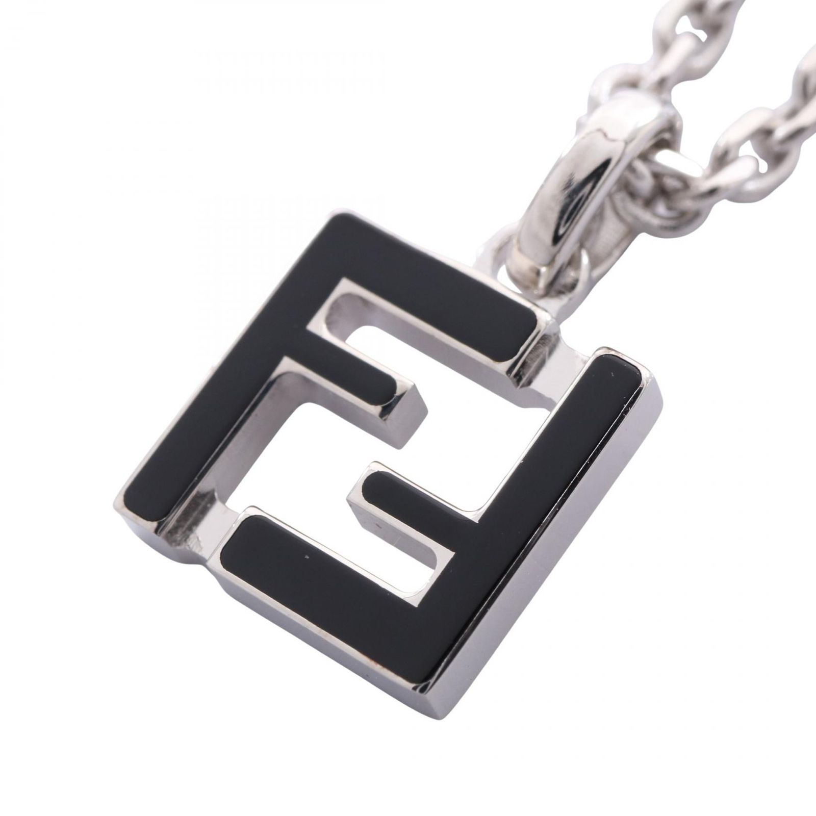 フェンディ FENDI ネックレス FF 7AK013B09F0VD1 ブラック/シルバー ステンレススチール FFネックレス レディース 新品