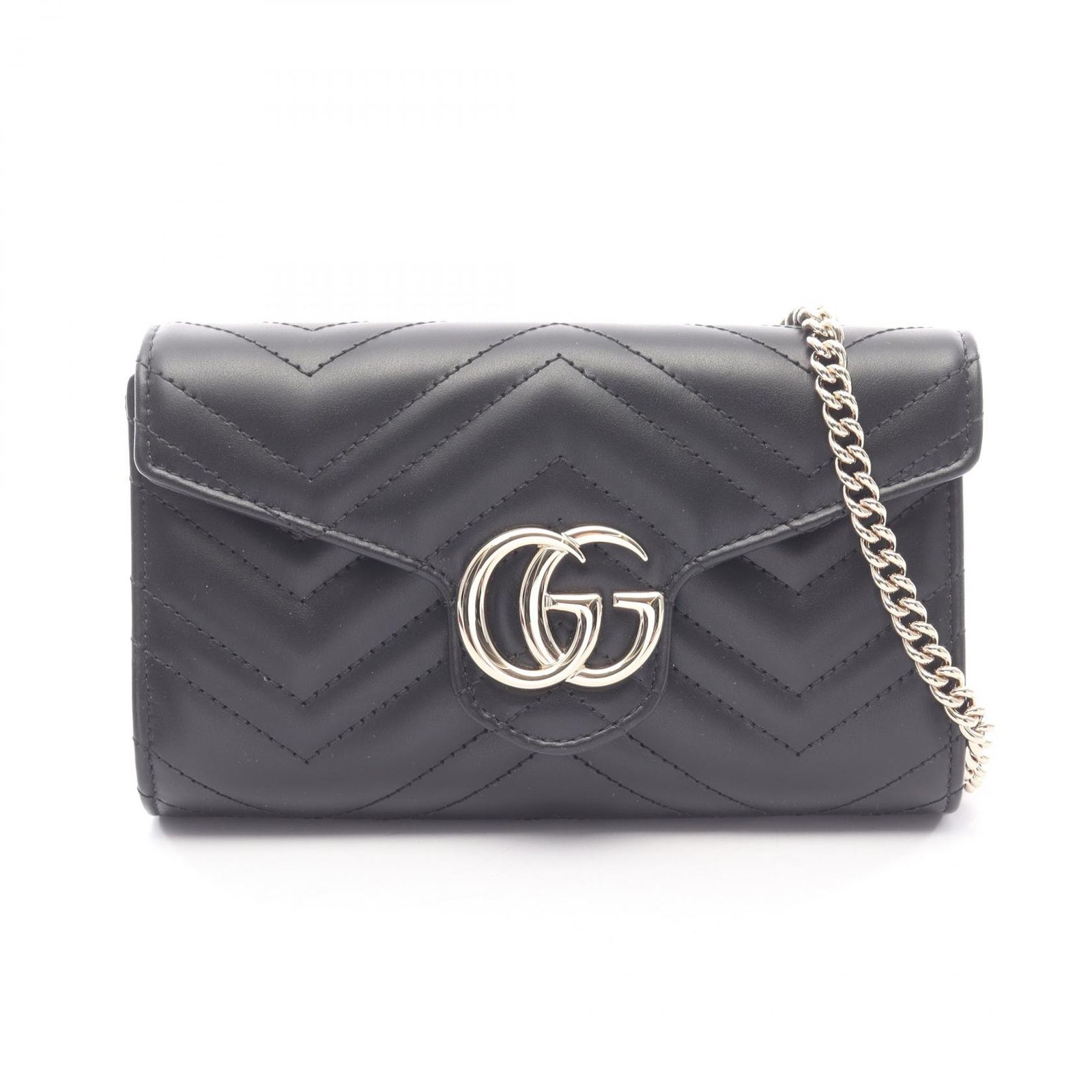 グッチ GUCCI ショルダーバッグ GGマーモント 837745AAET81000 ブラック レザー GGマーモント チェーンウォレット レディース 新品