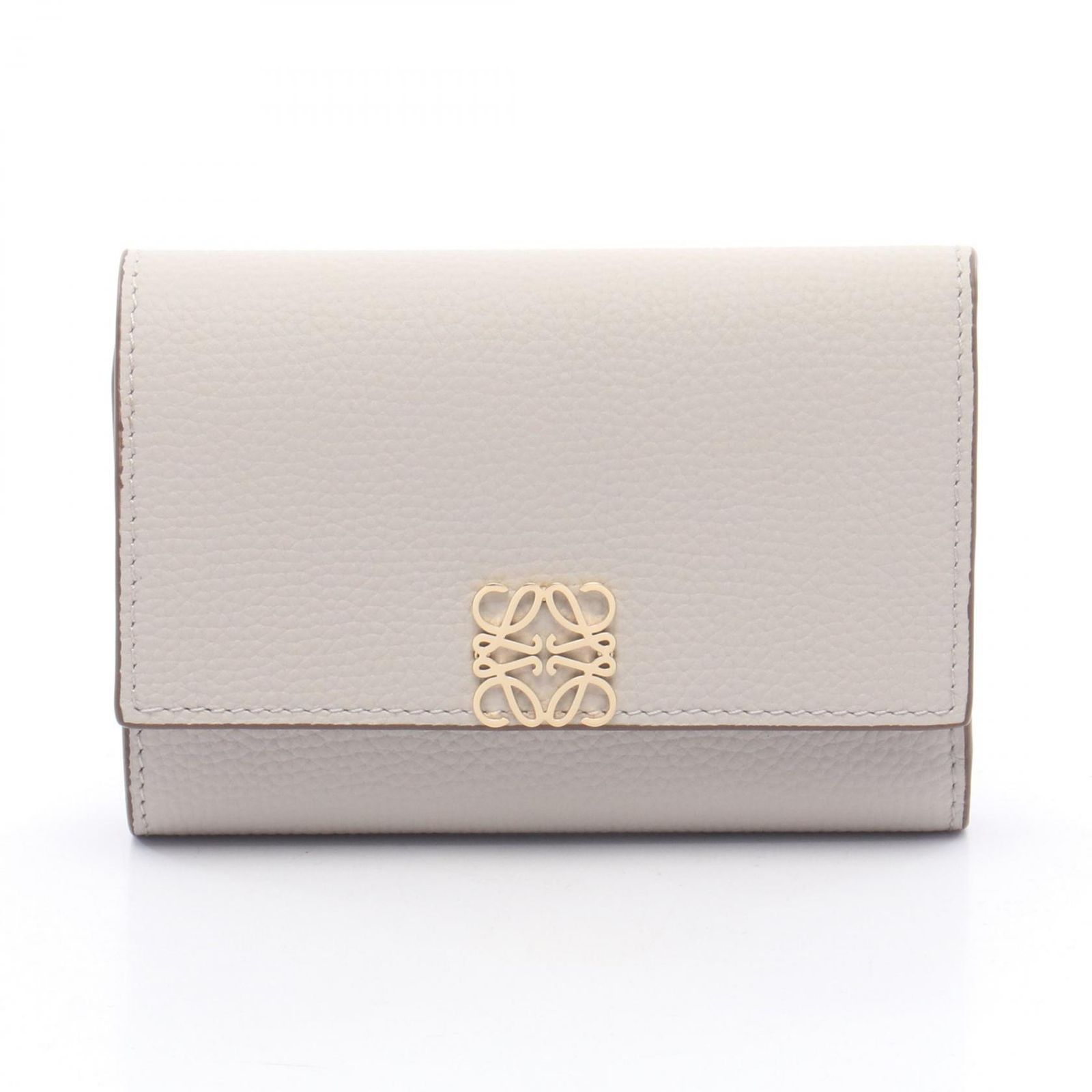 ロエベ LOEWE 三つ折り財布 アナグラム バーティカル ウォレット スモール C821S33X128389 ライトゴースト レザー アナグラム バーティカル ウォレット スモール