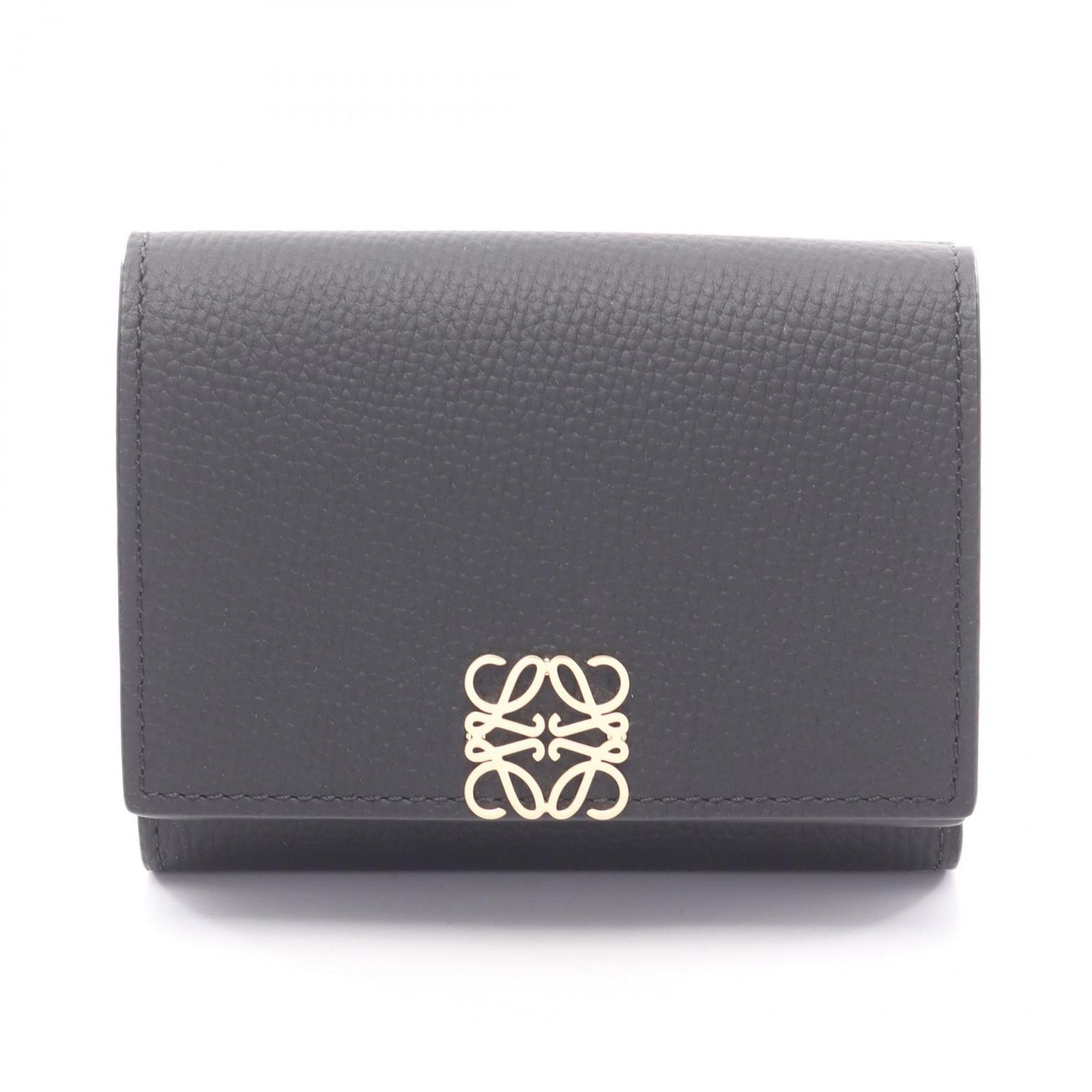 ロエベ LOEWE 三つ折り財布 アナグラム トライフォールド ウォレット C821TR2X161206 ブラック/ゴールド レザー アナグラム トライフォールド ウォレット レディース