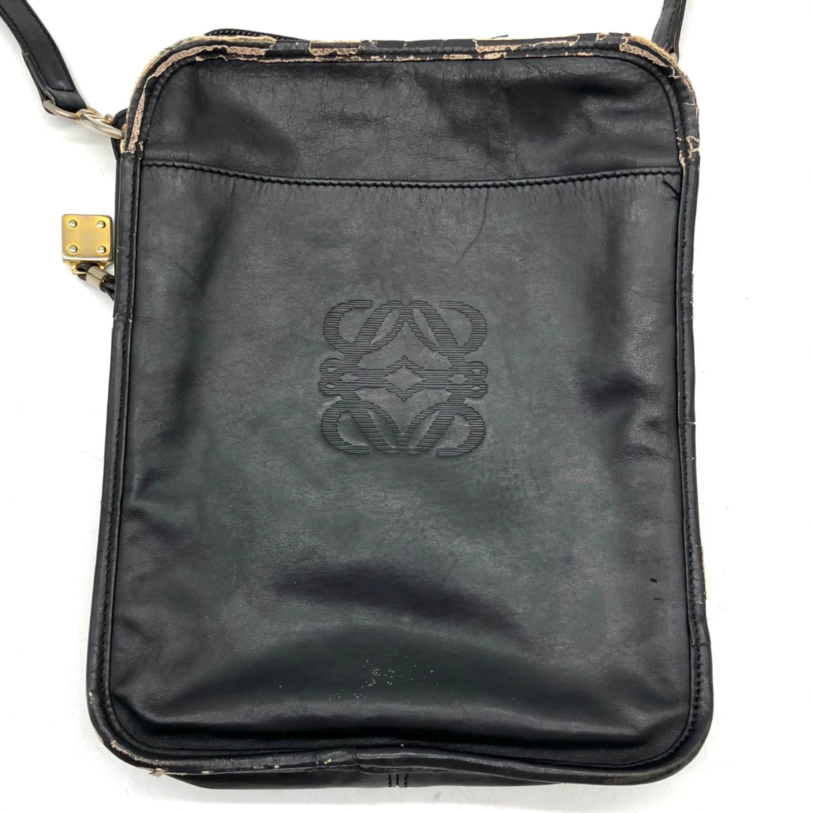 UA703【訳あり】LOEWE ショルダーバッグ アナグラムロゴ ヴィンテージ