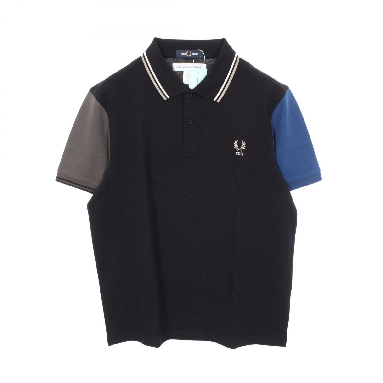 コムデギャルソン COMME des GARCONS ポロシャツ Comme des Garcons × FRED PERRY FPT5011XL ブラック コットン ×FRED PERY ポロシャツ メンズ 新品