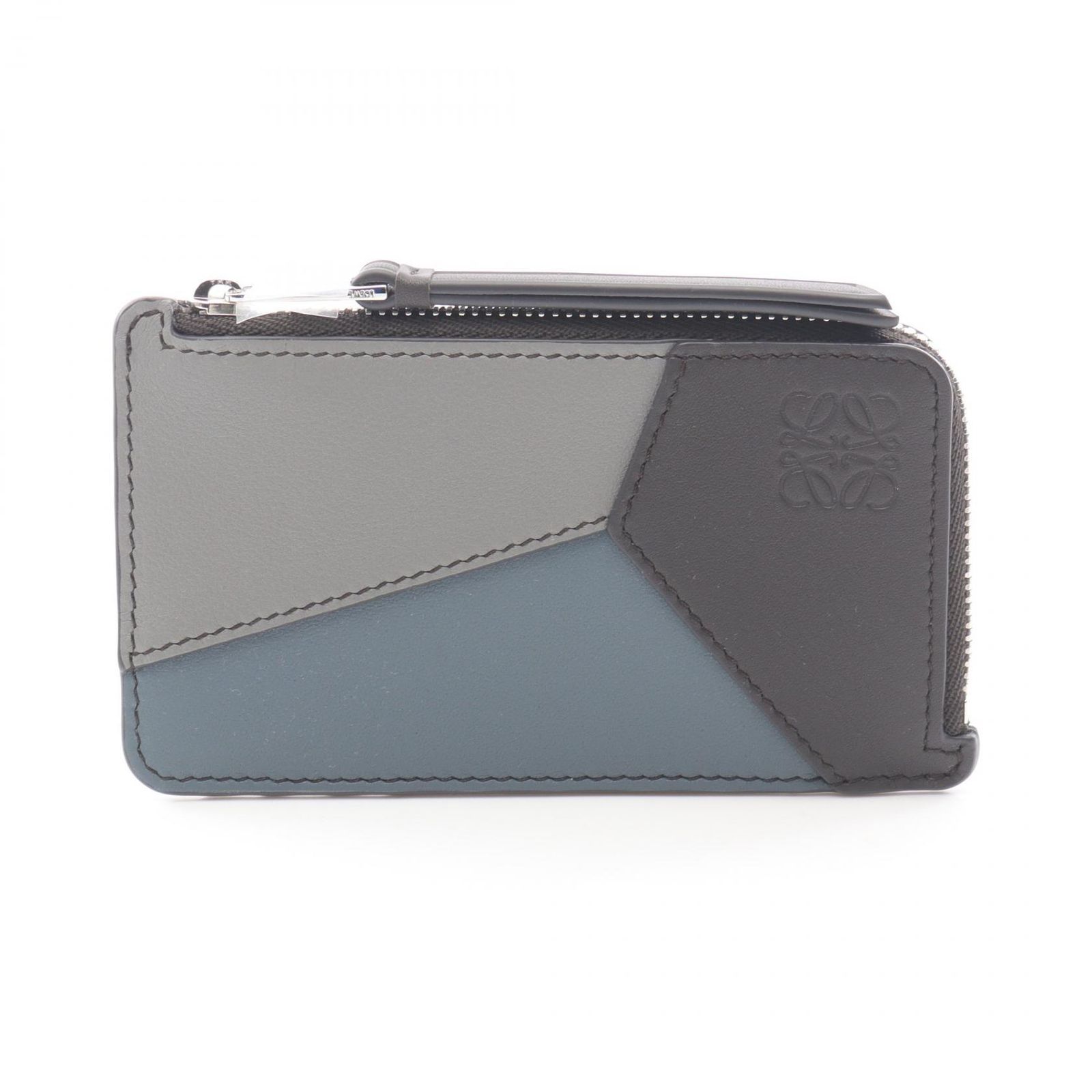 ロエベ LOEWE コインケース パズル カードケース C510Z40X180679 アスファルトグレー/ストームブルー レザー パズル コインカードホルダー ユニセックス 新品