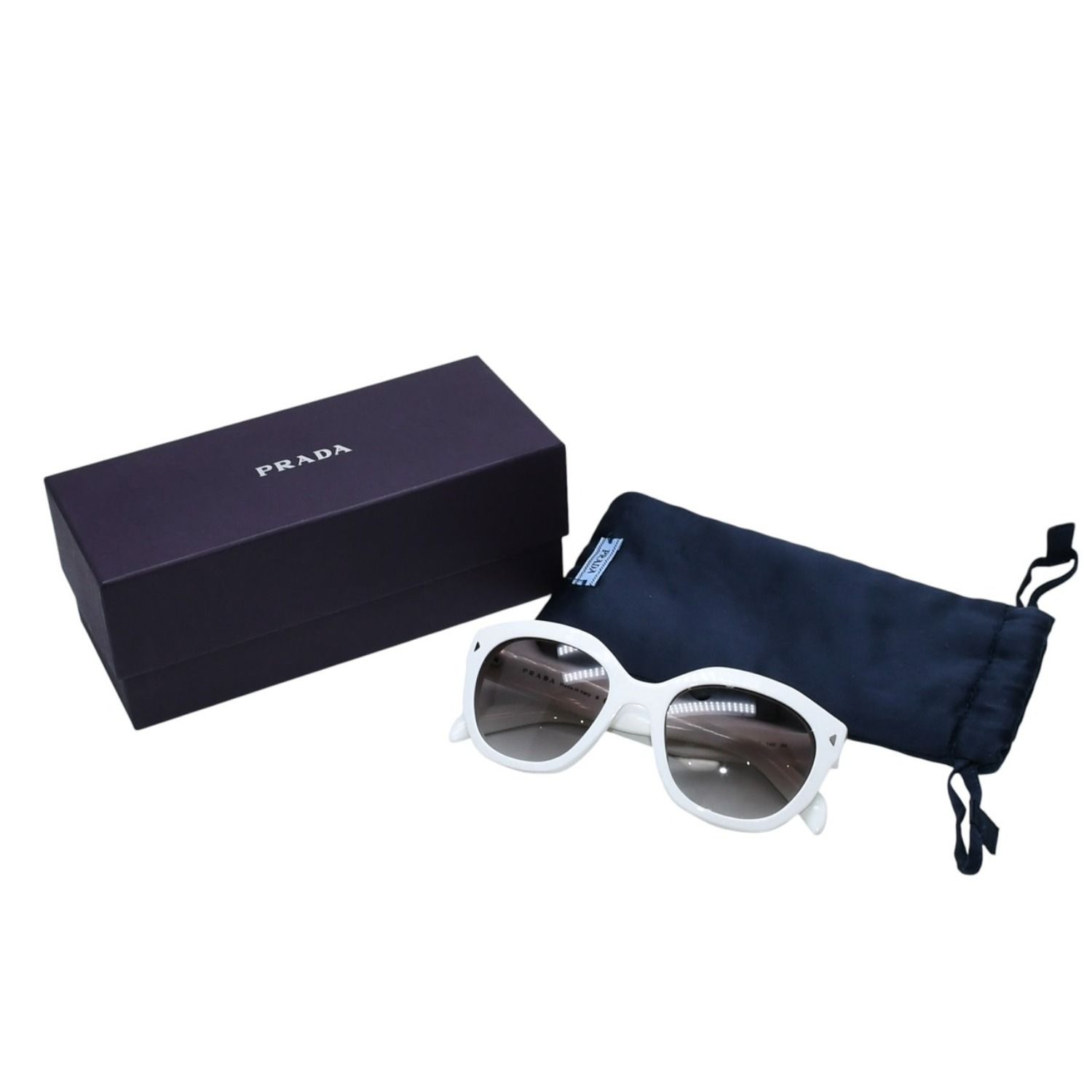 極美品 PRADA プラダ Sunglasses サングラス SPR 16V 53◻︎20 White