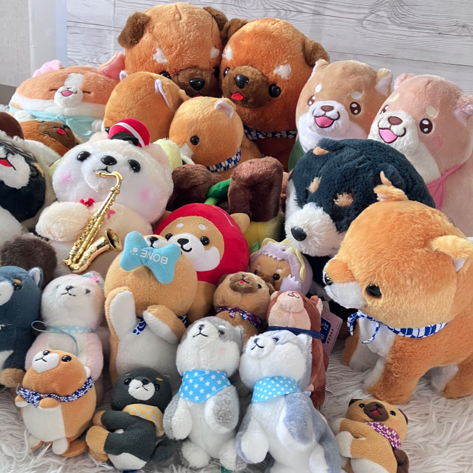 豆柴三兄弟 忠犬もちしば ぬいぐるみ 大量まとめ売り マスコット多数 