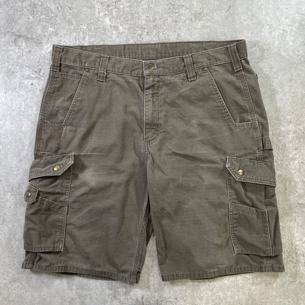 Carhartt カーハート リップストップ カーゴショーツ RELAXED FIT メンズW38 古着 ワークショーツ ビッグサイズ 大きいサイズ フェードブラウン 茶色