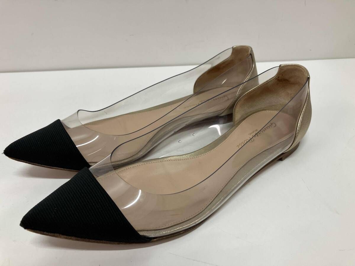 Gianvito Rossi ジャンヴィトロッシ クリア フラットパンプス サイズ38 レディース