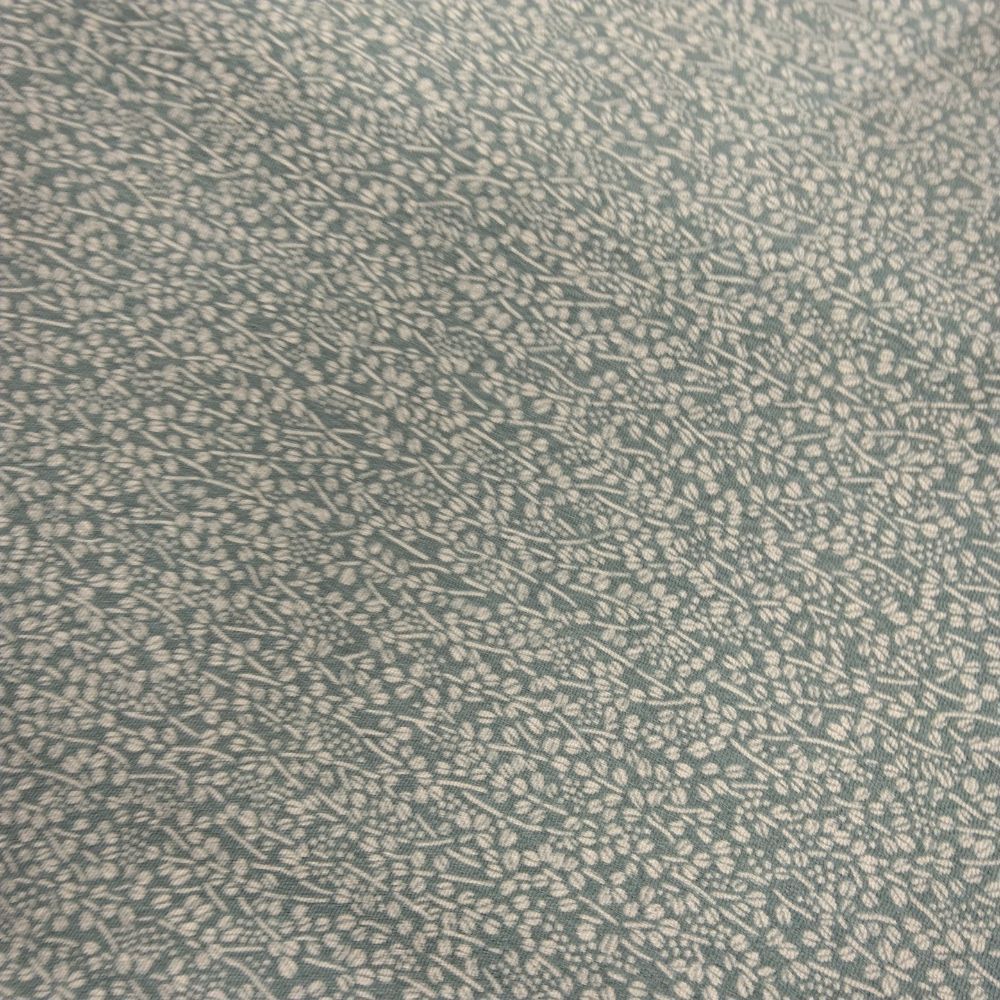 リユース【未使用・しつけ糸付き】 江戸小紋 型染め モスグリーン 蔓草