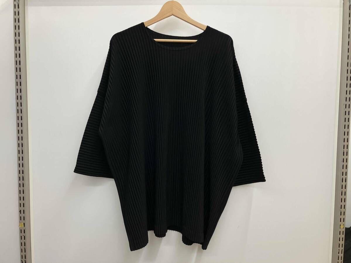 HOMME PLISSE ISSEY MIYAKE オムプリッセ イッセイミヤケ プリーツTシャツ HP43JK103 サイズ4 ブラック