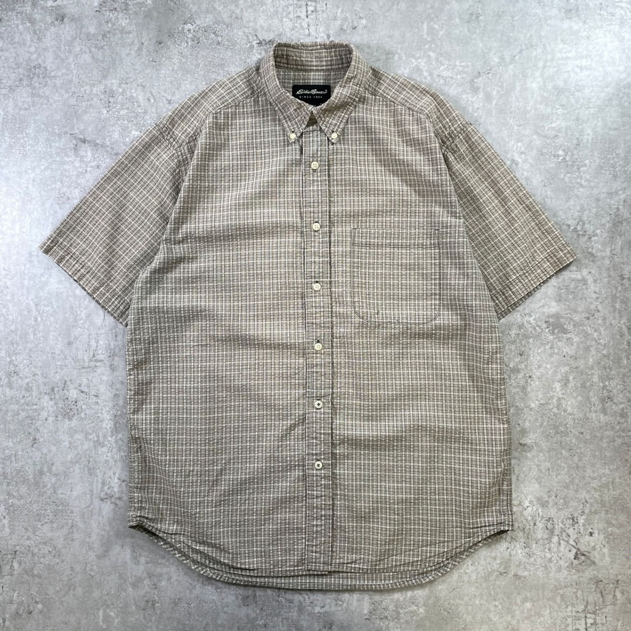 00年代 Eddie Bauer エディーバウアー チェック柄 半袖シャツ メンズL相当 古着 00s VINTAGE ヴィンテージ