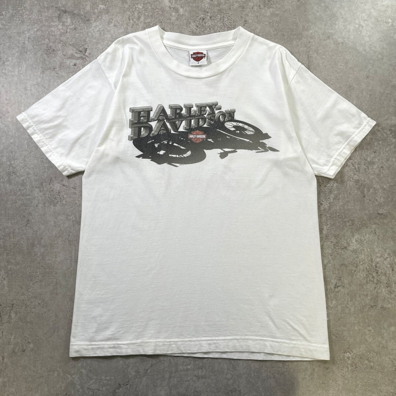 00年代 USA製 Harley-Davidson ハーレーダビッドソン プリントTシャツ メンズM 古着 2003 00s Y2K ヴィンテージ VINTAGE モーターサイクル バイク バックプリント 白色