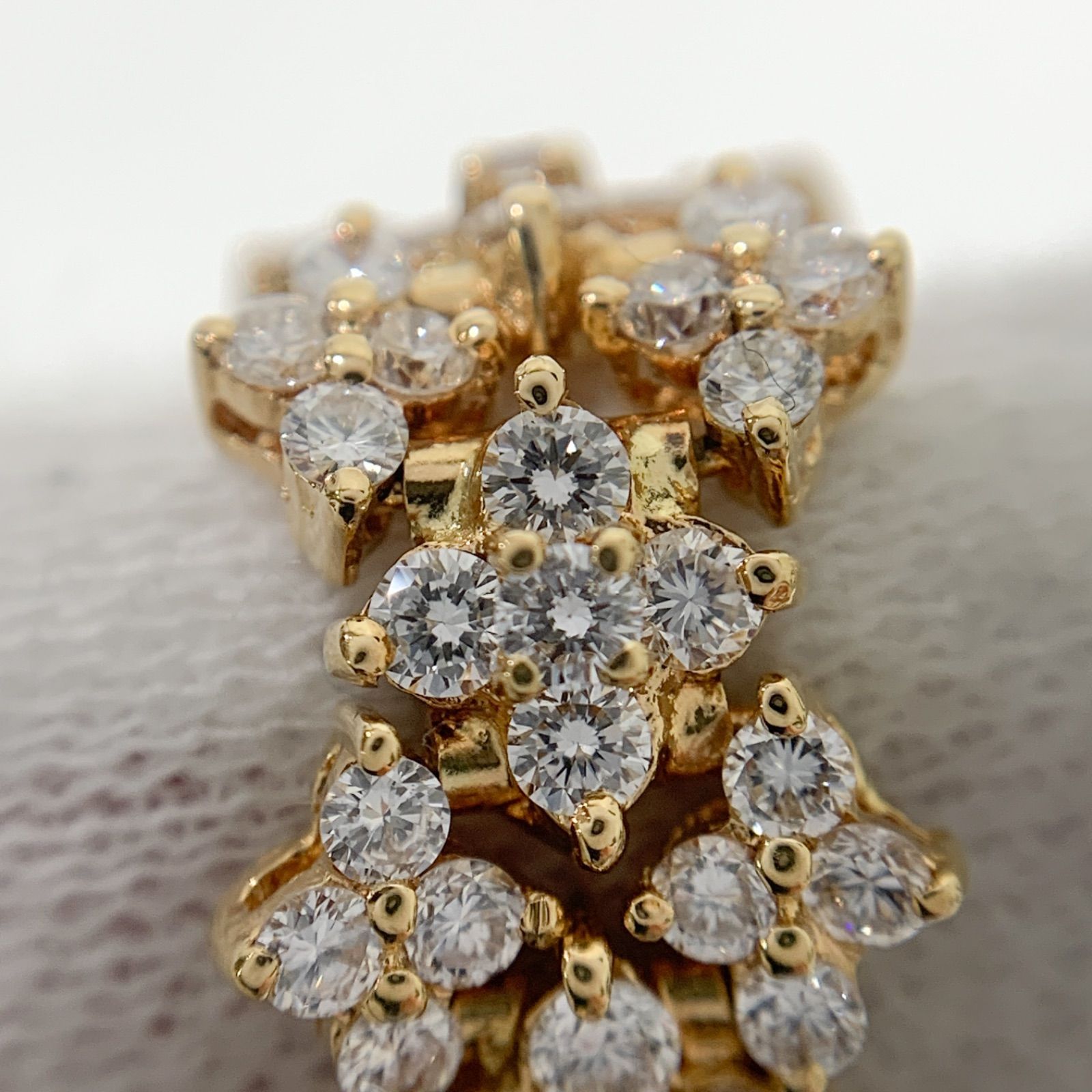 Ponte Vecchio ストーン付きゴールドリング 中古】Ponte Vecchio ポンテヴェキオ ダイヤモント D1.23CT K18YG