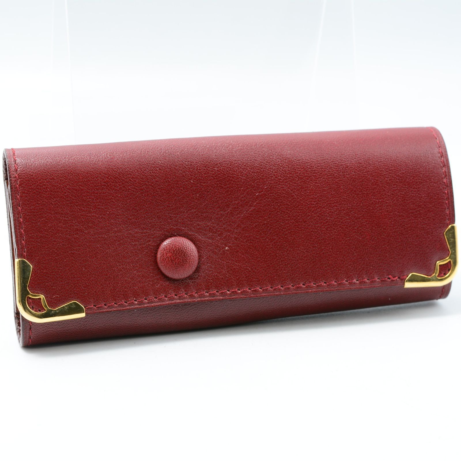 Cartier カルティエ 4-Hook Key Case 4連 キーケース ボルドー レザー ユニセックス ゴールド角金具