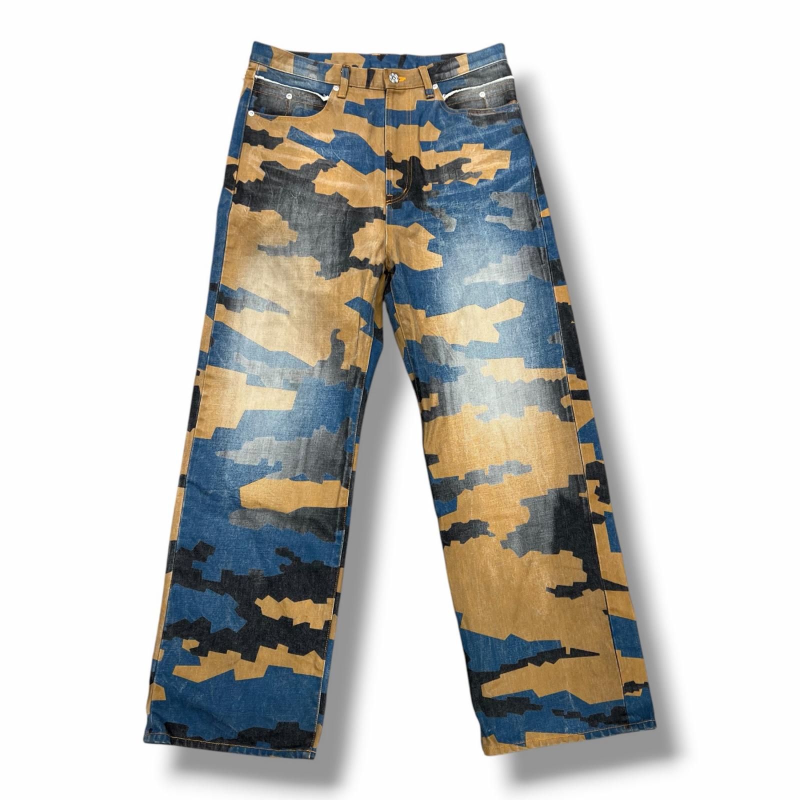 FAF fake as flowers カモ ジーンズ！ FAF(Fake As Flowers) CAMO AGED DENIM PANTS カモエイジドデニム