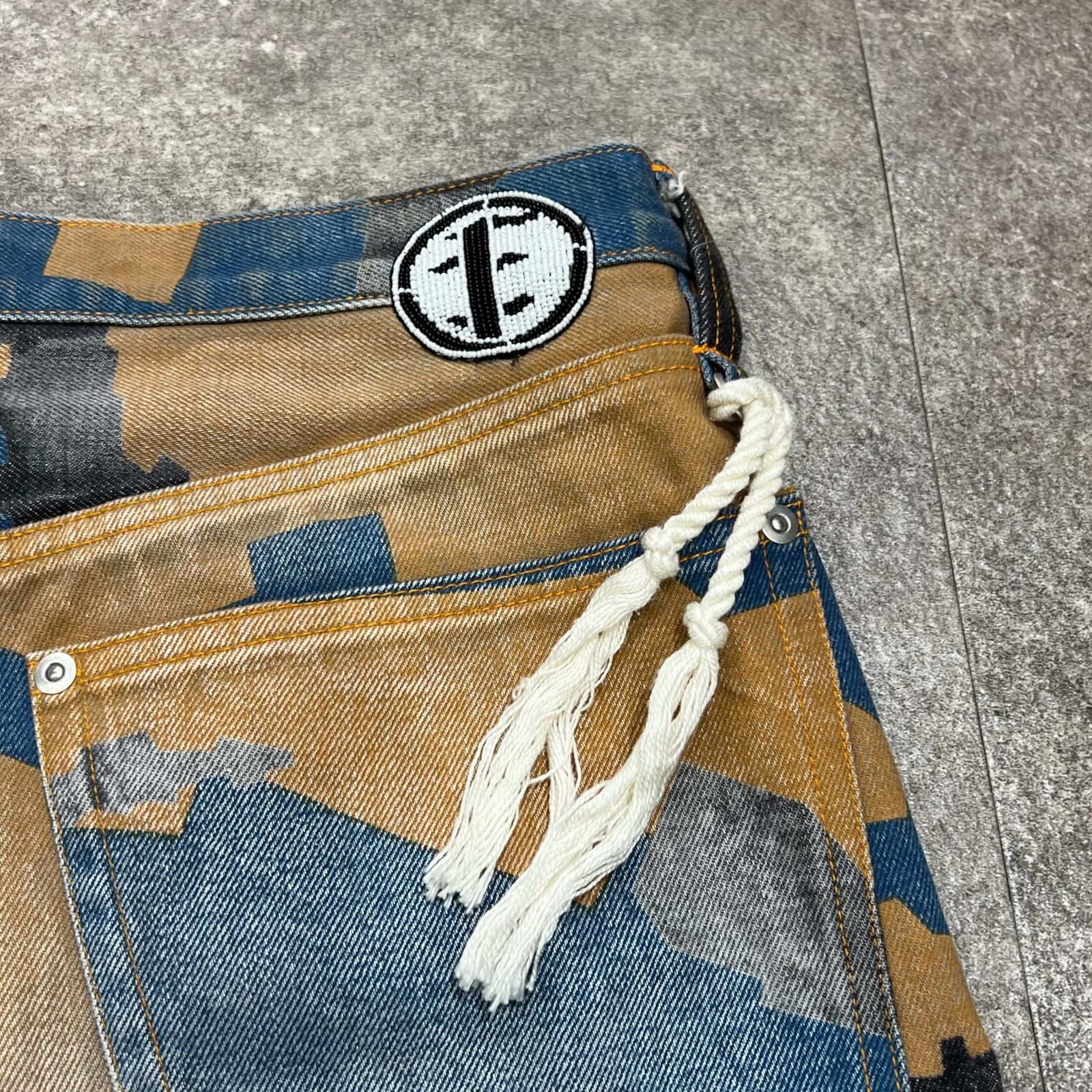 FAF(Fake As Flowers) CAMO AGED DENIM PANTS カモエイジドデニム