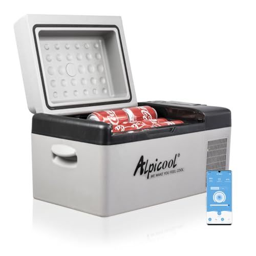 Alpicool ポータブル冷蔵庫 車載冷蔵庫 車載冷蔵冷凍庫 C20 20L 20リットル -20℃?20℃ コンプレッサー式 急速冷凍 AC100V DC12V/24V コンパクト 軽量 持ち運び便利 静音 45W 省エネ 車載家庭両用 アウトドア 車中泊
