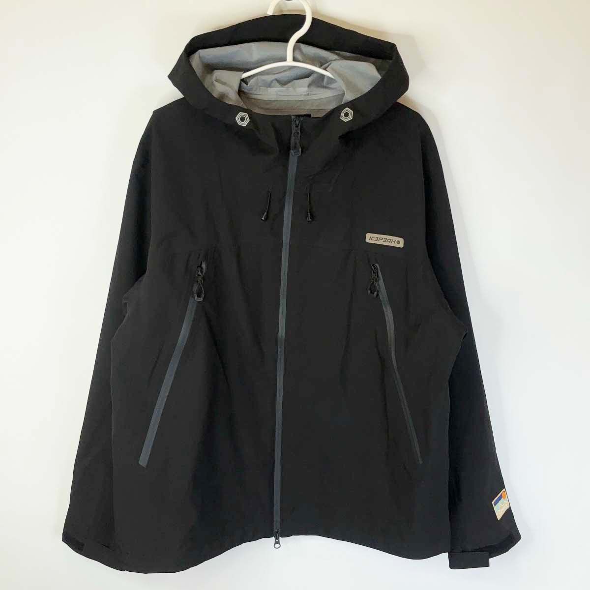 【未使用】アイスピーク ICEPEAK オーデンビルメン 防水ジャケット XL ブラック 56242566 メンズ ハードシェルジャケット 透湿 アウトドア