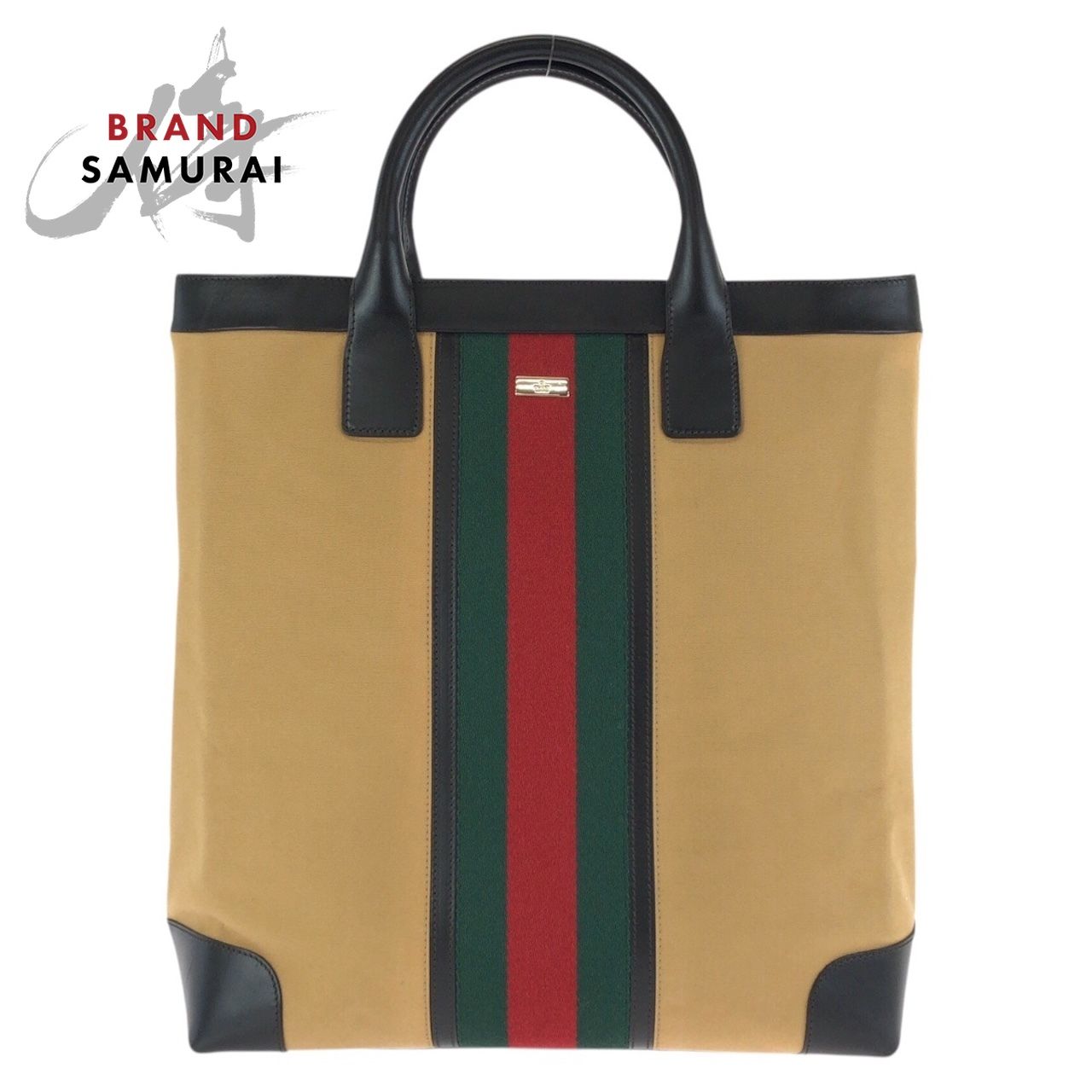 美品 GUCCI グッチ シェリーライン ベージュ ゴールド金具 キャンバス
