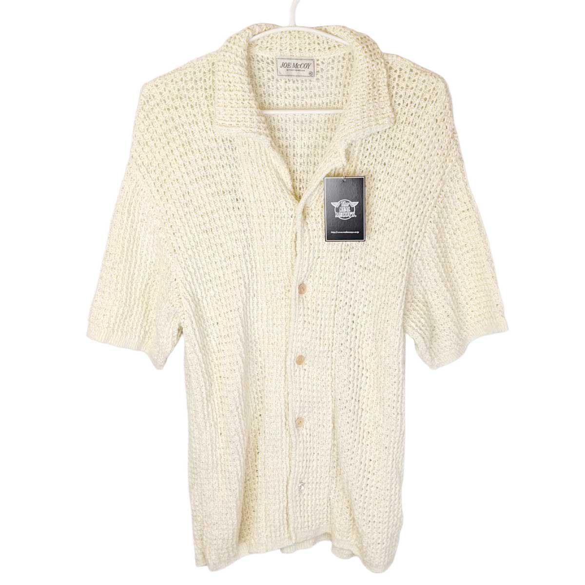 The REAL McCOY'S リアルマッコイズ Cotton Knitted Button Up Shirt コットン ニット 半袖 シャツ L ミルク MC25002 メンズ