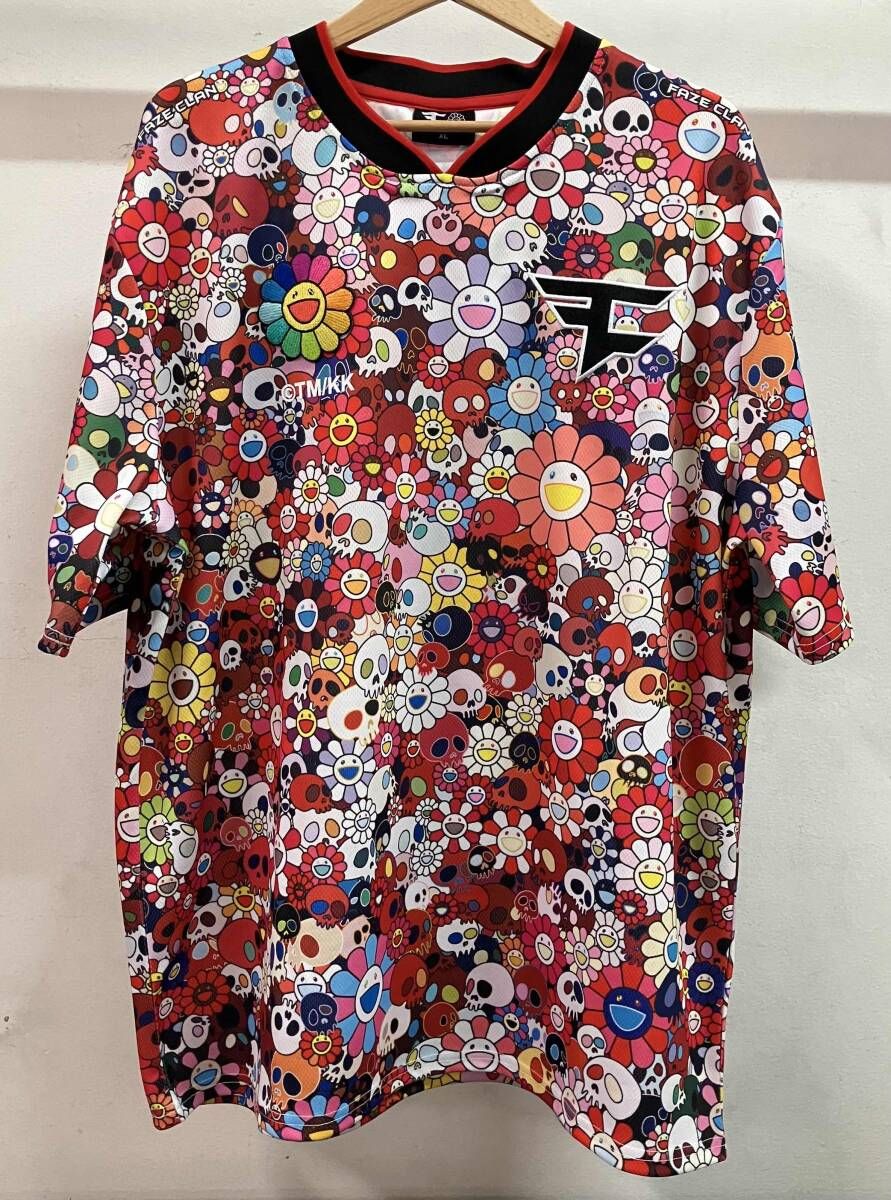murakami takashi ムラカミタカシ 半袖Tシャツ 村上隆 FaZe Clan 総柄 サイズXL 中国製 ポリエステル100%