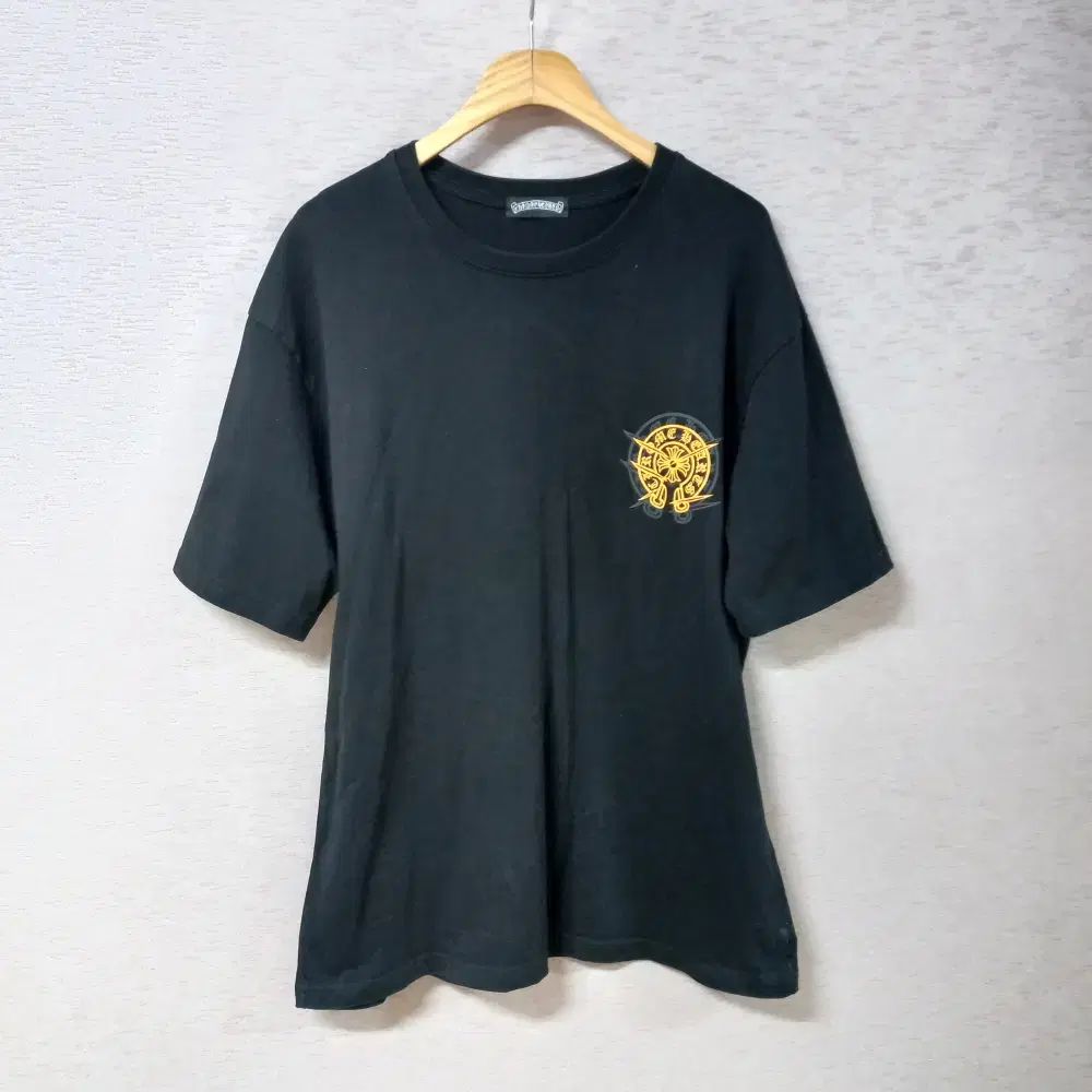 B5-12/ブラック プリント 半袖 Tシャツ メンズ