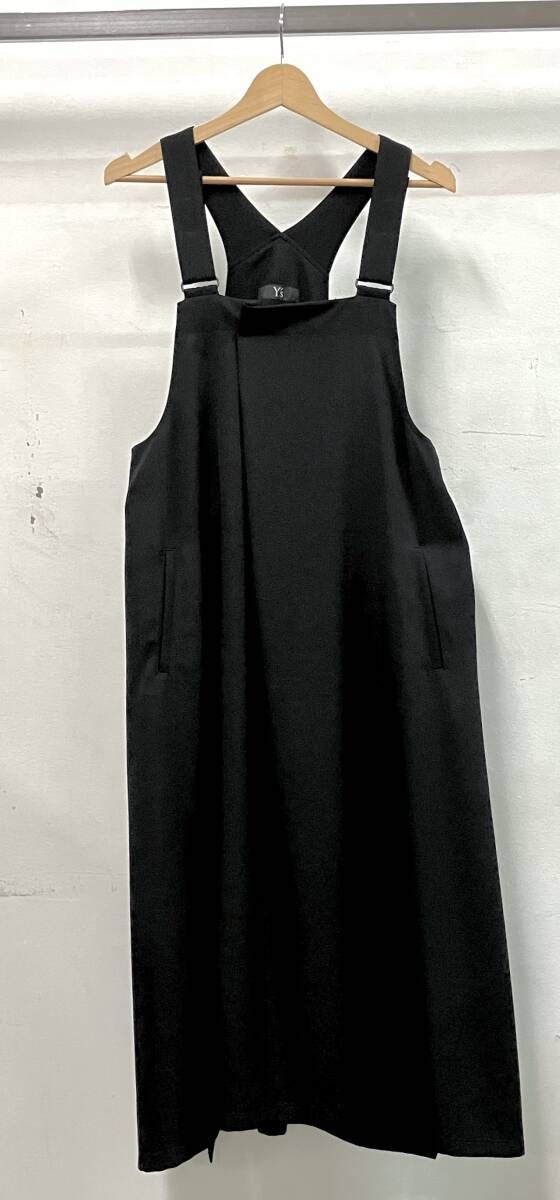 Y's ワイズ WOOL GABARDINE OVERALLS DRESS オーバーオール・オールインワン サイズ1 YL-D14-100 毛100% 25AW ブラック 日本製 タグ付き