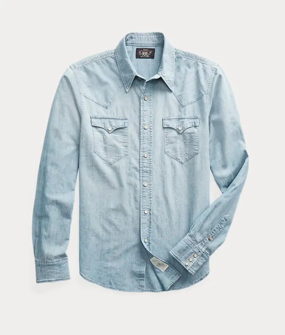 RRL(ダブルアールエル) スリム シャンブレー ウェスタン シャツ L RRL