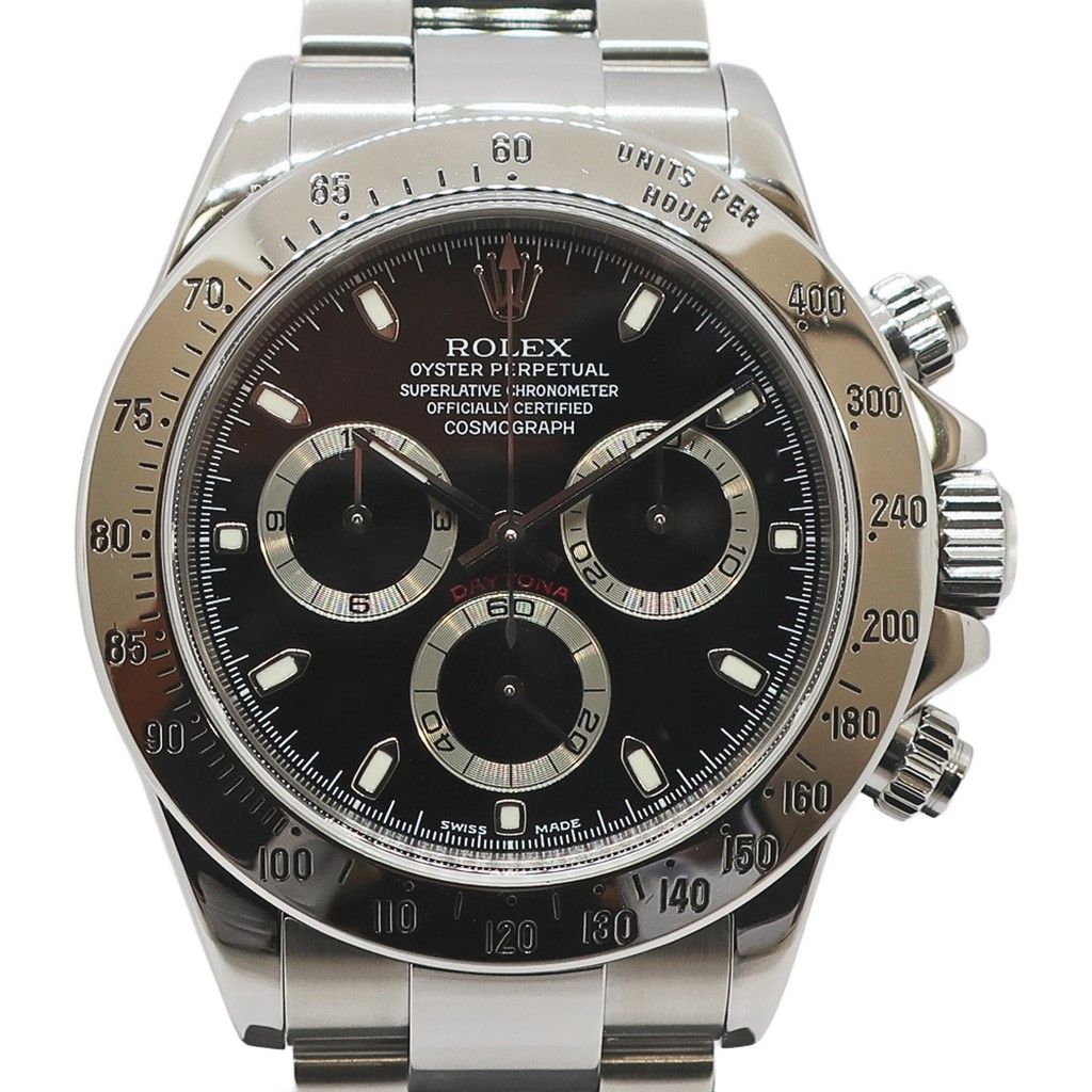 【天白】仕上済 ROLEX ロレックス コスモグラフデイトナ 116520 P番 ブラック SS 自動巻き メンズ 腕時計 男