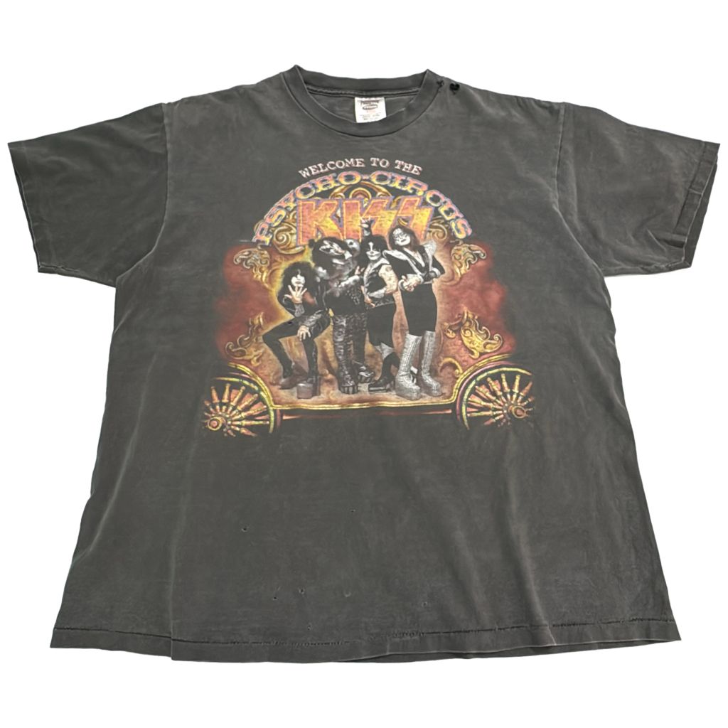 90年代 KISS キッス PSYCHO CIRCUS 半袖Ｔシャツ バンド グレー(メンズ XL)中古 古着 Y0808