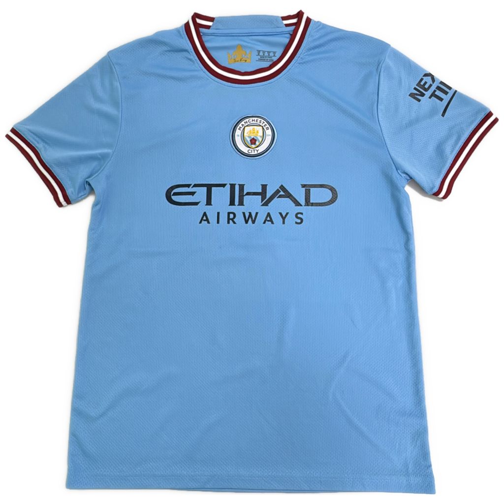 マンチェスター・シティ サッカーシャツ ユニフォーム プロチーム サッカー ブルー(メンズ M)中古 古着 Y0875