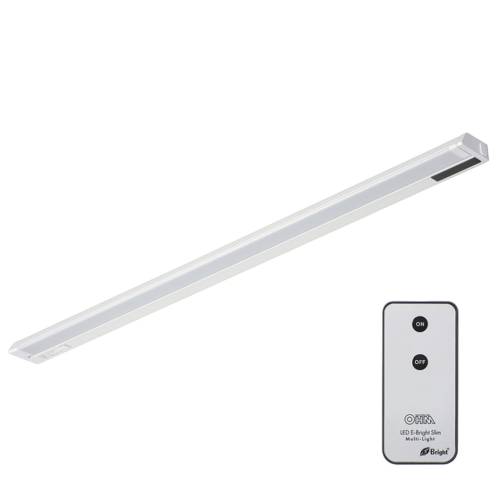 オーム電機 LEDイーブライトスリム多目的灯 コンセント式 リモコンタイプ 昼光色 14W 857mm スリム キッチン 棚下灯 LT-NLES14D-HR 06-4039 OHMkk b8669e23