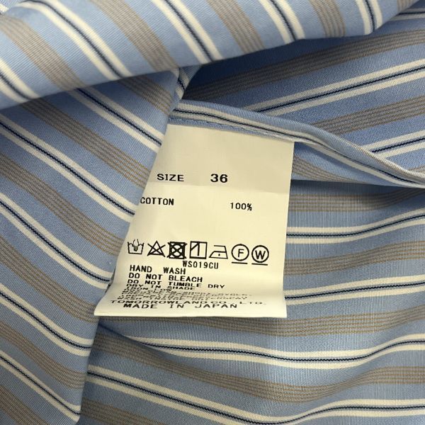 ◇ マカフィー MACPHEE バンドカラーシャツ ブラウス 長袖 ストライプ